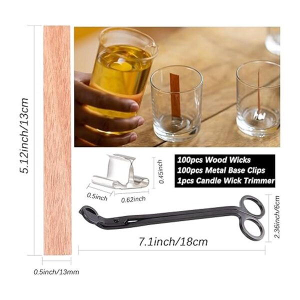 200 mechas de madera para velas mechas de madera de 5.1 x