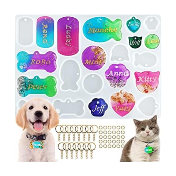 Molde de resina de silicona para etiquetas de mascotas_1