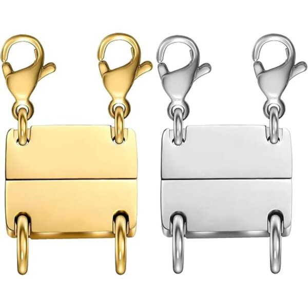 OHINGLT Cierre de collar en capas de oro y plata de 18_1