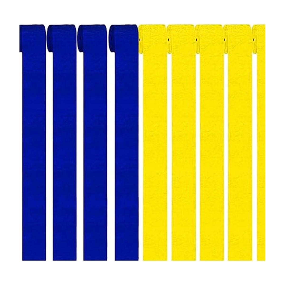 ZOOYOO Serpentinas de fiesta azul marino y amarillo de 81