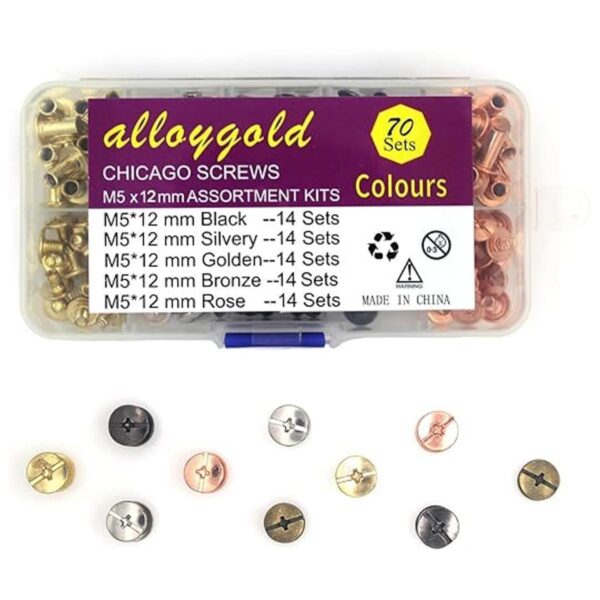 Alloygold Juego de 70 tornillos Chicago de 5 colores de_1