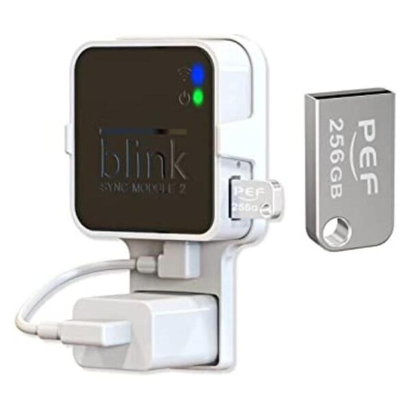 Unidad flash USB parpadeante de 256 GB y toma de corriente_1