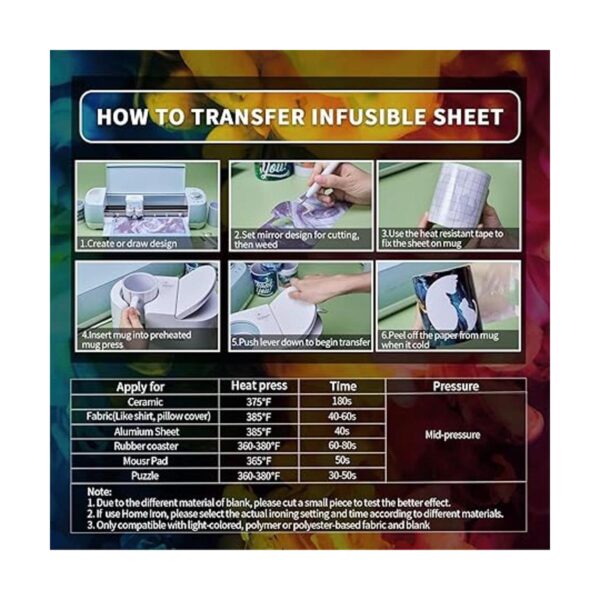 WOWOCUT Hojas de tinta de transferencia infusible papel_5