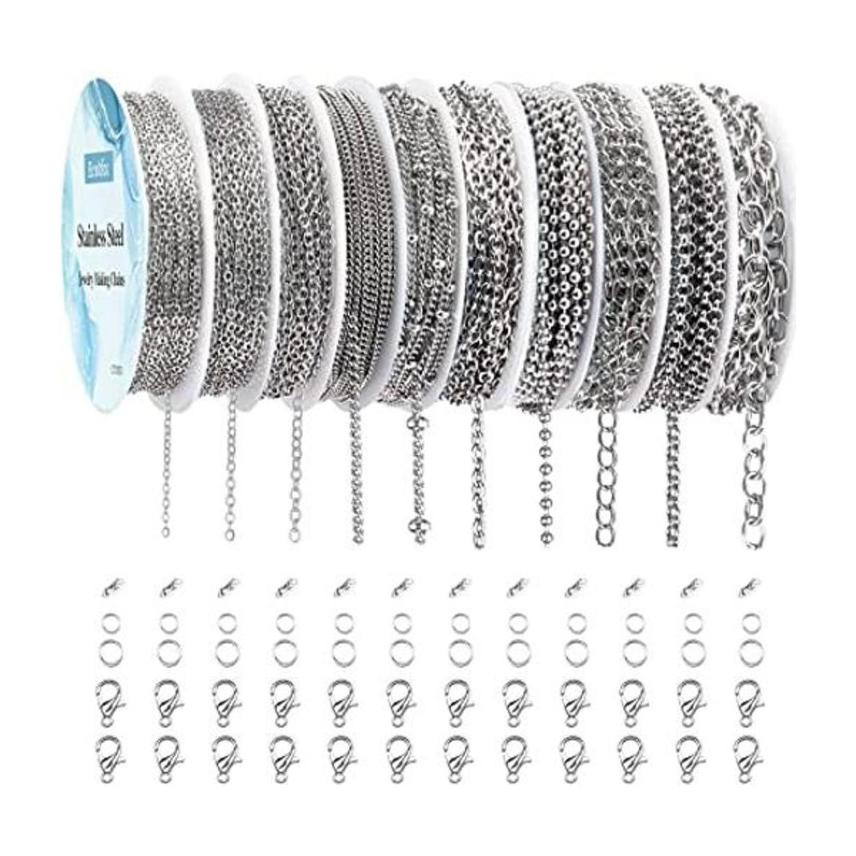 Ecoofor Cadenas de collar para hacer joyas 78.7 pies 10