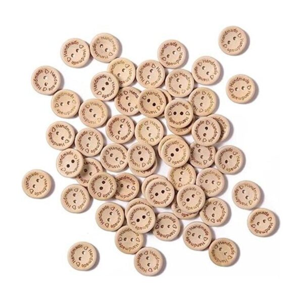 100 botones de madera de 34 pulgadas 2 agujeros forma
