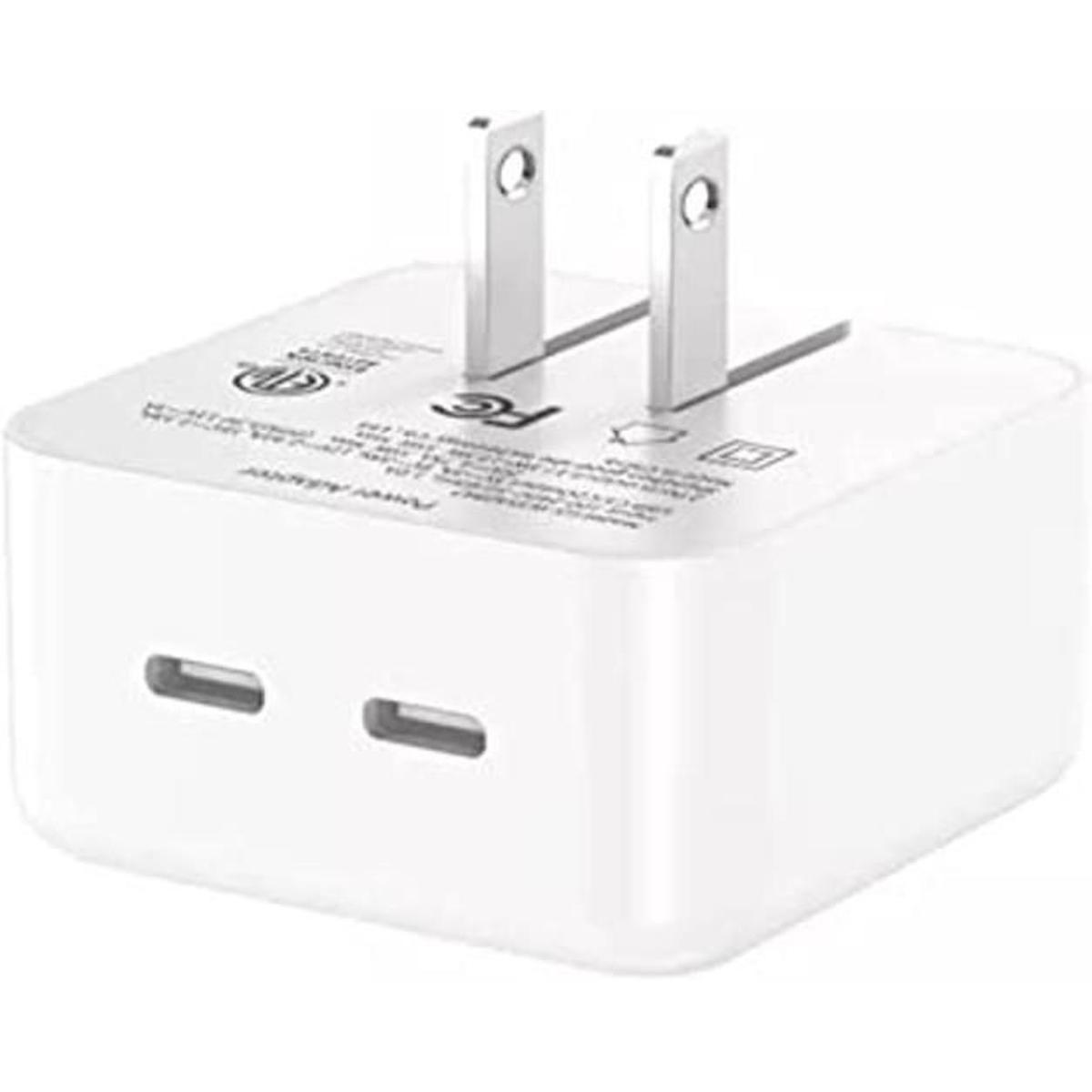 Adaptador de corriente compacto de doble puerto USBC de 35
