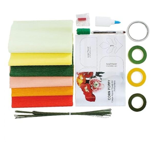 Kits de bricolaje de flores de papel crepé con 6 rollos_2