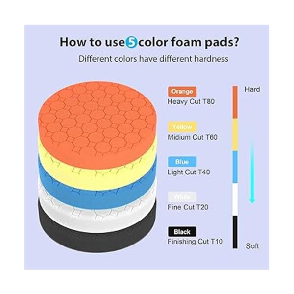 5Pcs Buffing Polishing Pads 6.5 Inch Face for 6 Inch_5
