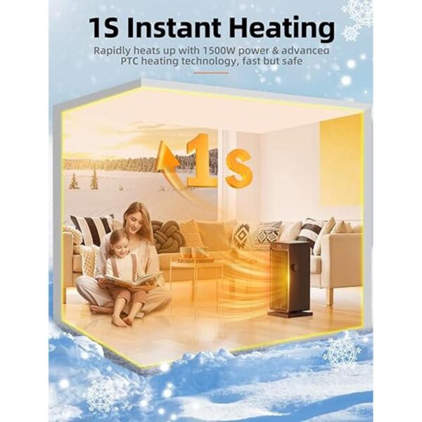 Space Heater SANVINDER 1500W Portable Heater for Bedroom_2