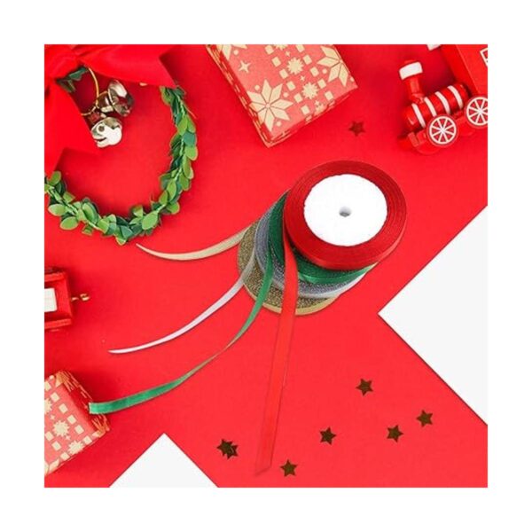 4 rollos de 150 yardas de cintas de Navidad de 45