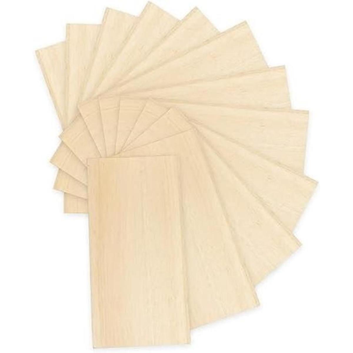 Paquete de 12 hojas de madera contrachapada sin terminar