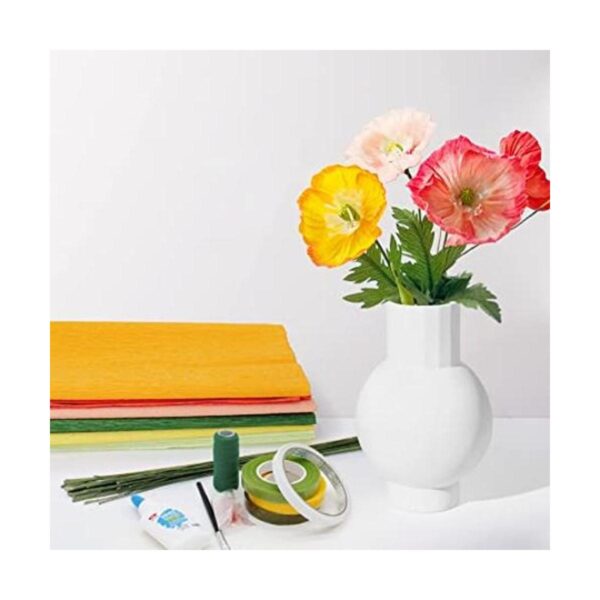 Kits de bricolaje de flores de papel crepé con 6 rollos_1