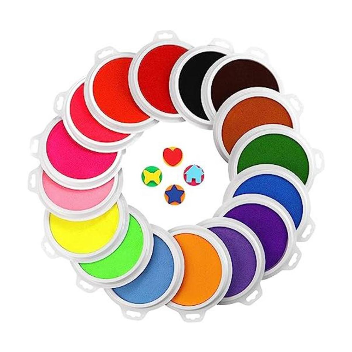 Lorzon Paquete de 16 almohadillas de tinta lavables para