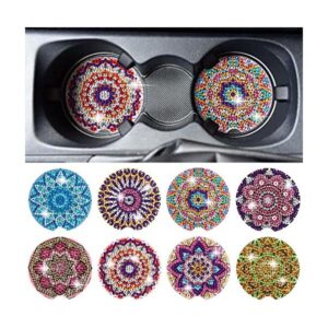 8 piezas de arte de diamante para posavasos de automóvil