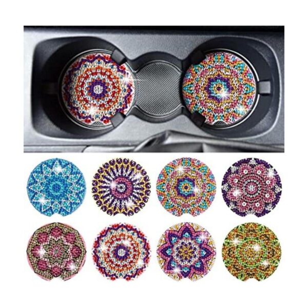 8 piezas de arte de diamante para posavasos de automóvil