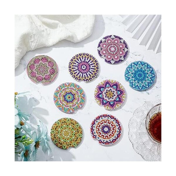 8 piezas de arte de diamante para posavasos de automóvil