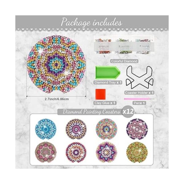 8 piezas de arte de diamante para posavasos de automóvil