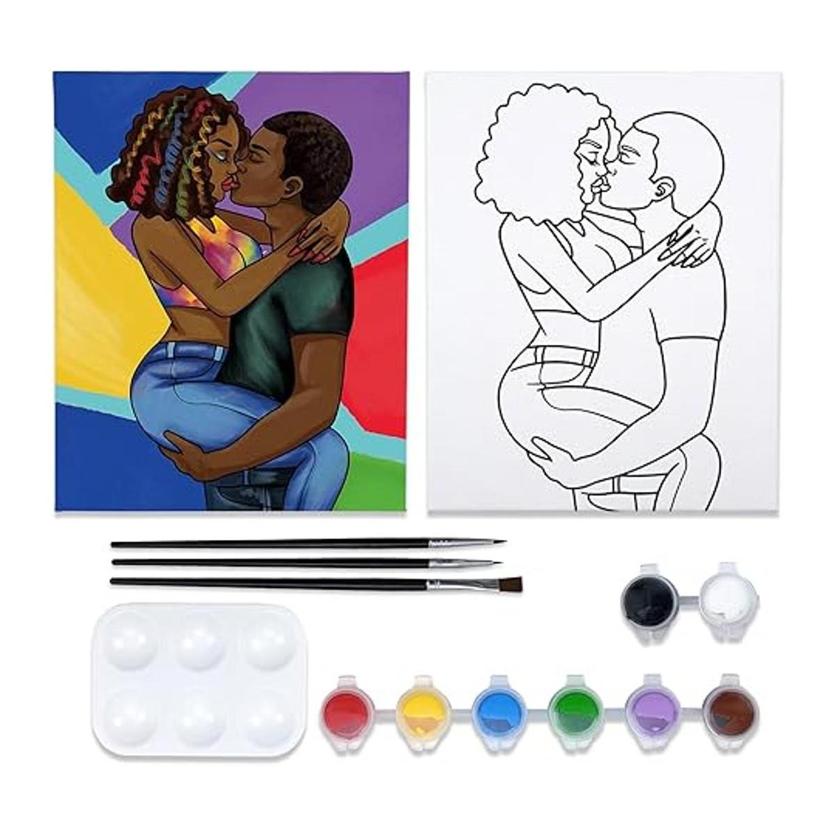 Kit de pintura en lienzo predibujado para sorber y pintura
