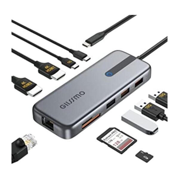USB C Docking Station Dual Monitor GIISSMO 10 in 1 Laptop_1