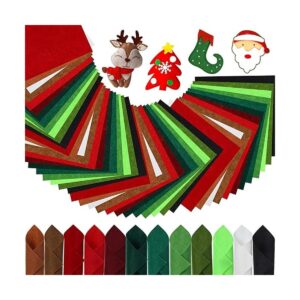 200 hojas de tela de fieltro de Navidad de 4 x 4 pulgadas