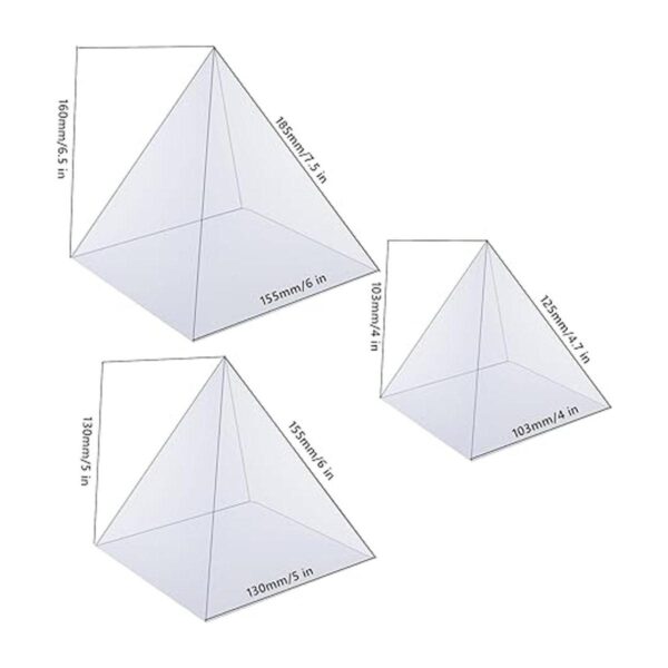 3 moldes de pirámide de silicona transparente súper