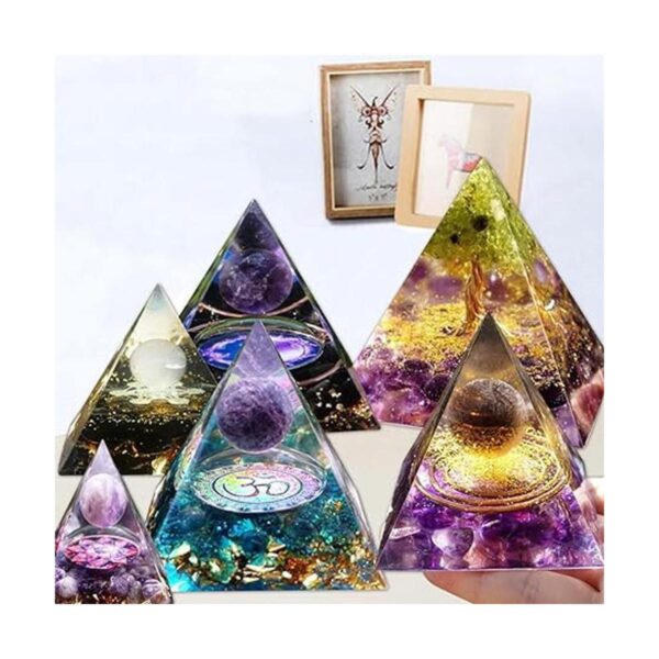 3 moldes de pirámide de silicona transparente súper