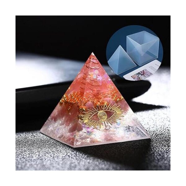 3 moldes de pirámide de silicona transparente súper
