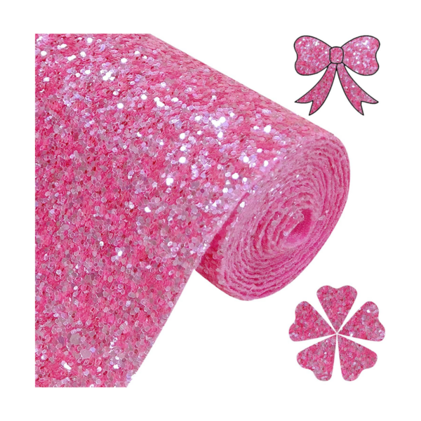 Greatdiy Rollo de cuero sintético grueso con purpurina_1