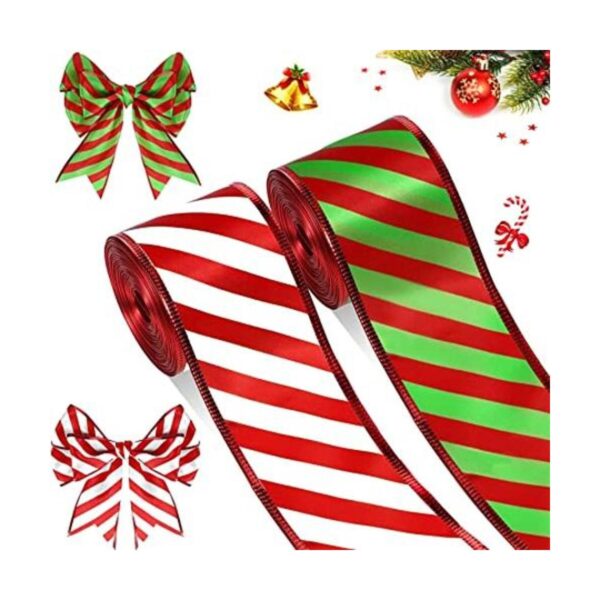 2 rollos de cintas para árbol de Navidad cinta con