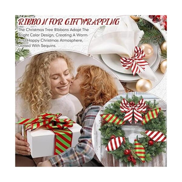 2 rollos de cintas para árbol de Navidad cinta con
