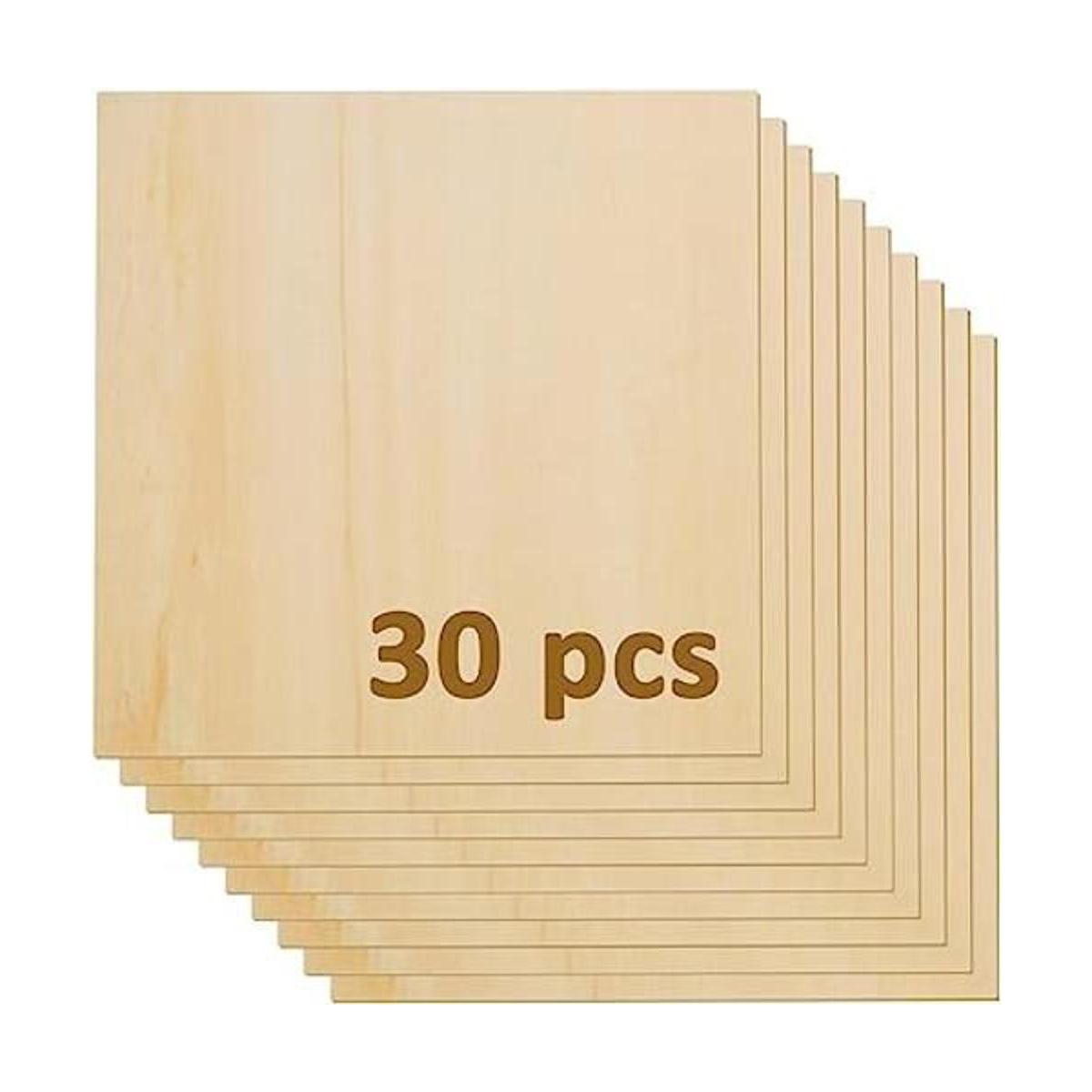 OUYZGIA 30 hojas de madera contrachapada de tilo de 15.748