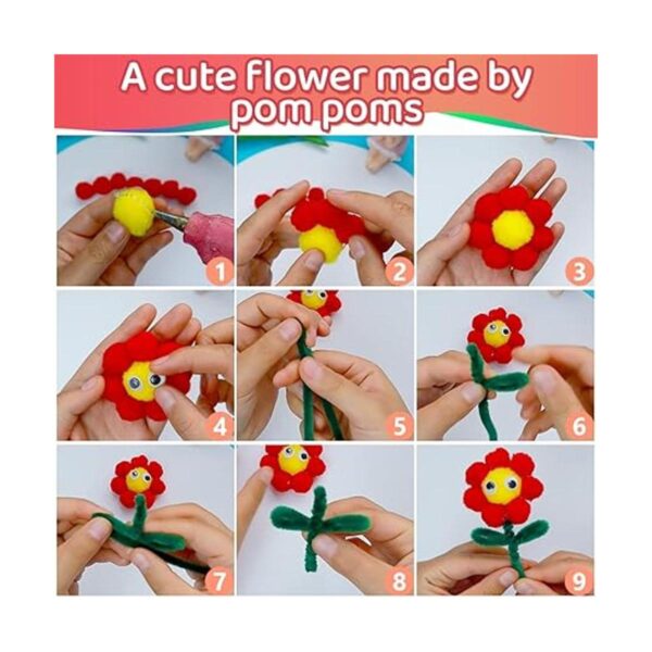 Iooleem Pompones multicolores 1400 piezas de varios_5