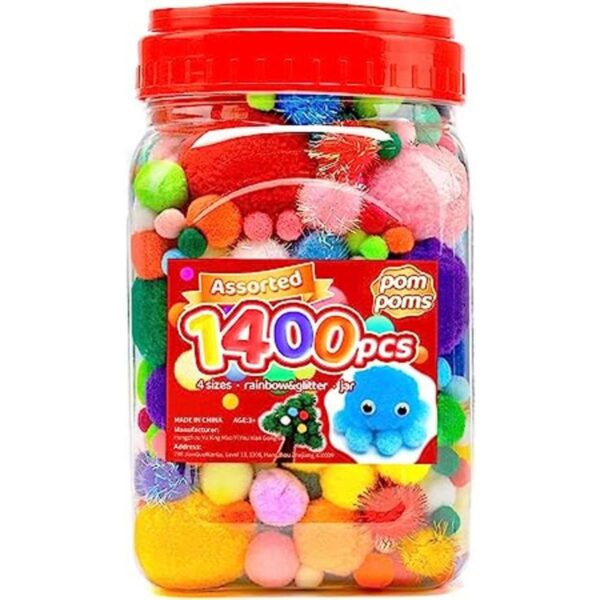 Iooleem Pompones multicolores 1400 piezas de varios_1