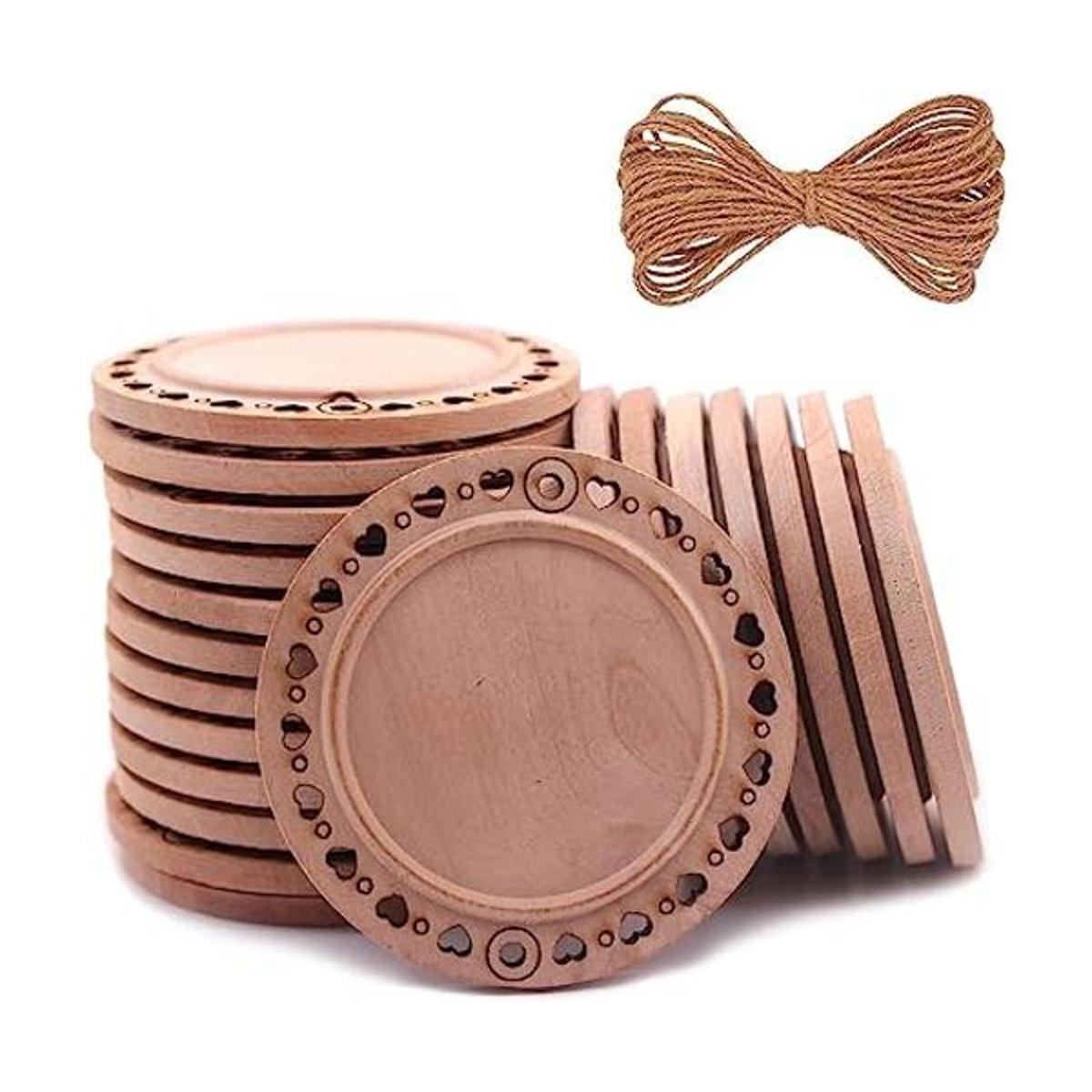 CBCMY Rebanadas de madera natural 40 piezas de 2.36