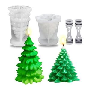 Paquete de 2 moldes para velas de árbol de Navidad con