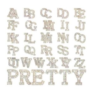 52 parches de letras termoadhesivos con diamantes de