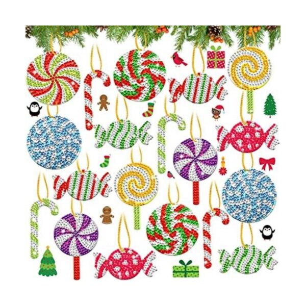 20 piezas de adornos de pintura de diamantes de Navidad_1