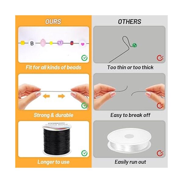Paxcoo Cuerda elástica para pulseras 0.020 in cuerda