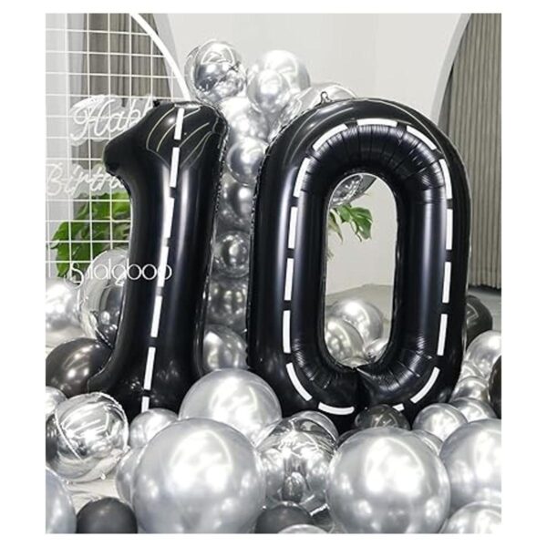 SULALABOO Globo de 40 pulgadas negro número 10 grande de_2
