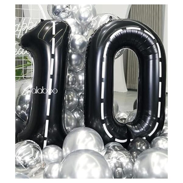 SULALABOO Globo de 40 pulgadas negro número 10 grande de_5