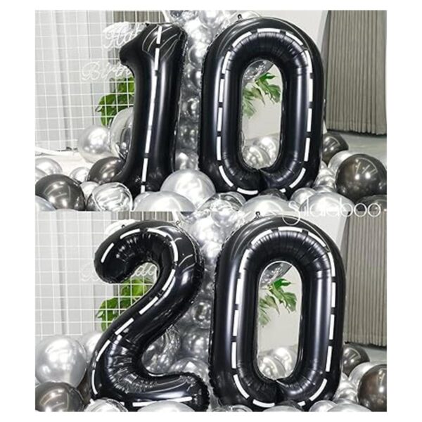 SULALABOO Globo de 40 pulgadas negro número 10 grande de_6