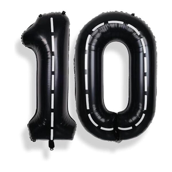 SULALABOO Globo de 40 pulgadas negro número 10 grande de_1