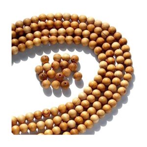 320 cuentas de madera natural de 0.33 pulgadas para hacer