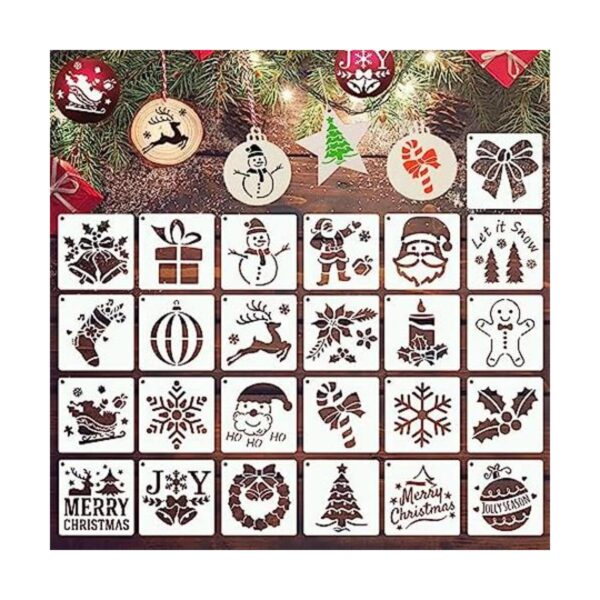 YEAJON 25 plantillas de Navidad de 6 x 6 pulgadas para