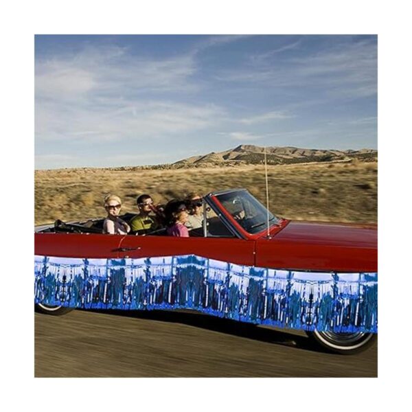 2 Pack Iridescent Fringe Float Curtain Metallic Foil