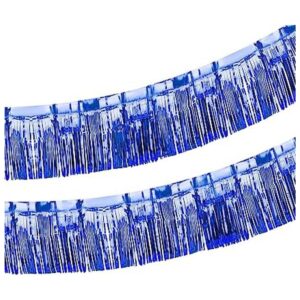 2 Pack Iridescent Fringe Float Curtain Metallic Foil