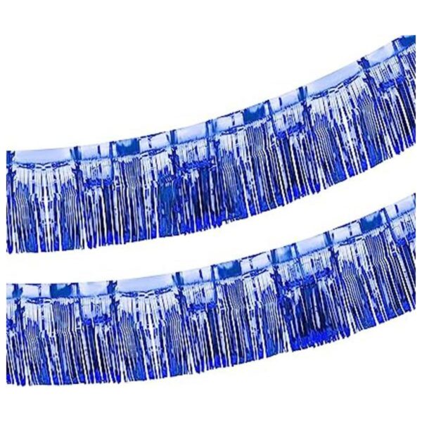 2 Pack Iridescent Fringe Float Curtain Metallic Foil