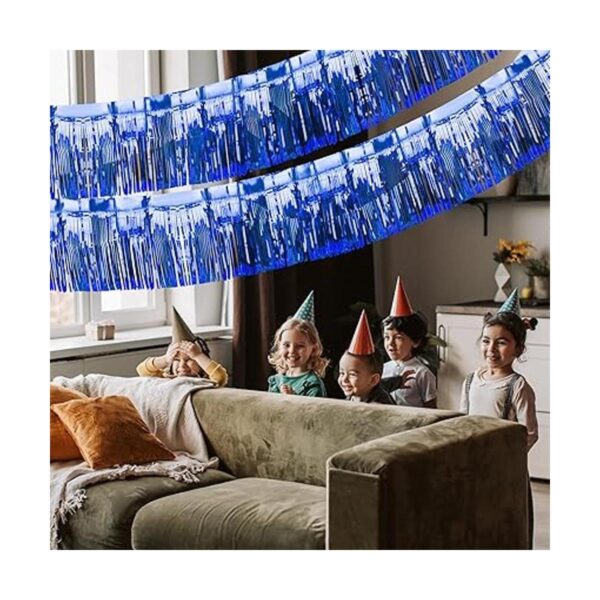 2 Pack Iridescent Fringe Float Curtain Metallic Foil