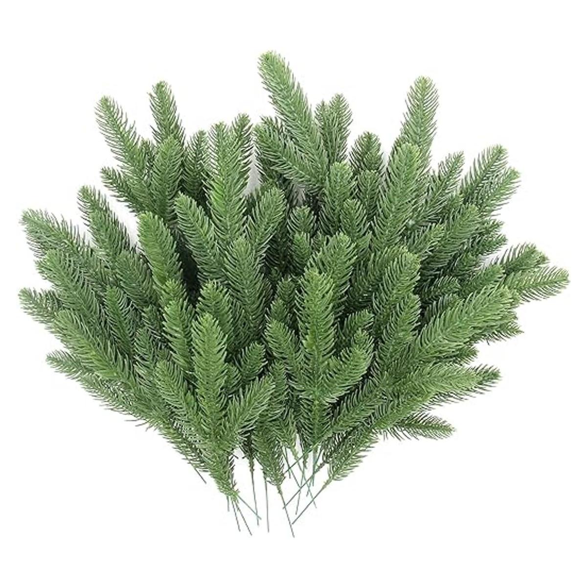 Hananona Ramas de pino artificiales plantas verdes