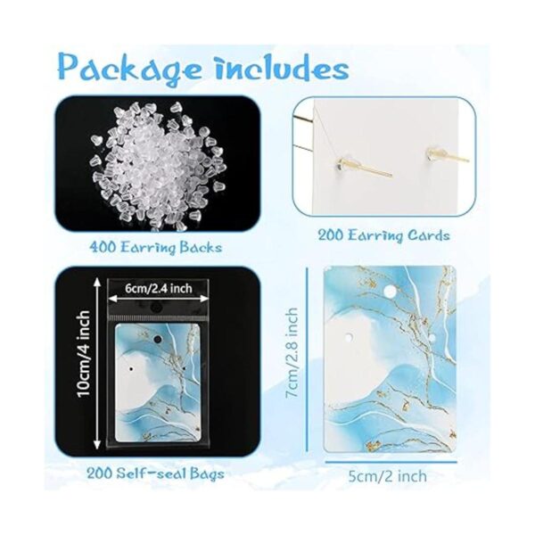 Juego de 800 tarjetas de aretes con diseño de mármol con